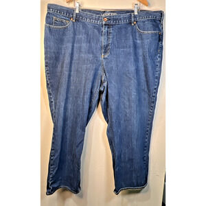 Lands’ End Jeans Women's 26w Traditional Fit straight Denim High Rise Blue 26